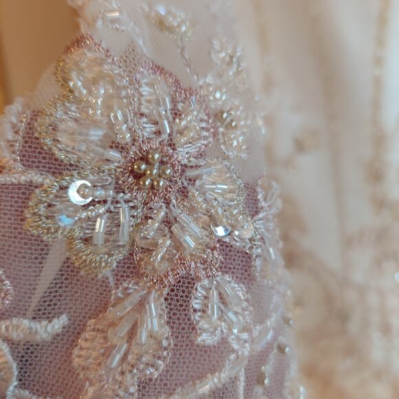 Casablanca Bridal Regal Romance Ivory beaded Sq neck mermaid Dress - Picture 13 of 17